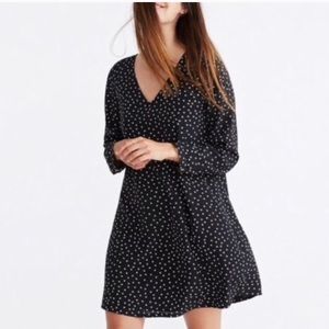 Madewell Silk Button Back Dress Star Scatter NWT